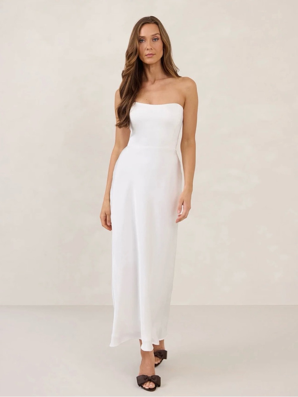 Park & Fifth Strapless White Maxi Dress